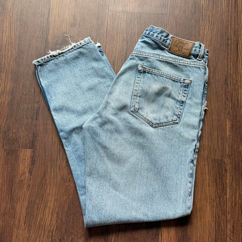 Ralph Lauren Vintage Jeans Blue Tapered Leg 90s Denim 34x32